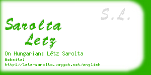 sarolta letz business card